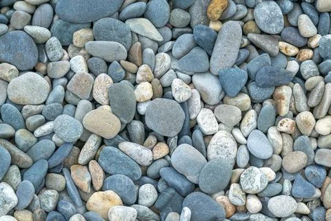 The texture of the pebbles in close-up as a background Foto stock