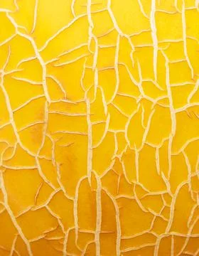 The texture of the peel of a yellow melon close-up. Stock Photos