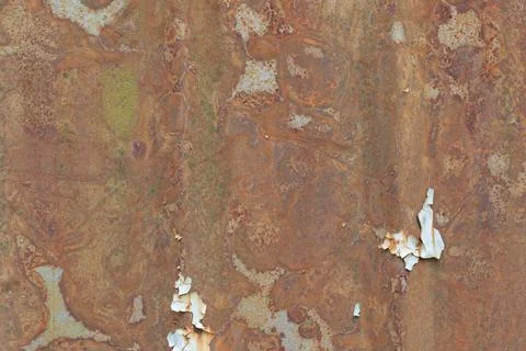 Texture of peeling paint on rusty metal Stock Photos