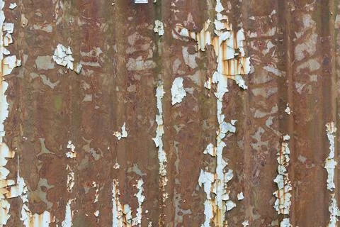 Texture of peeling paint on rusty metal Stock Photos