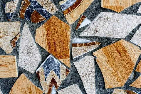 Texture of pieces of broken tiles Foto stock