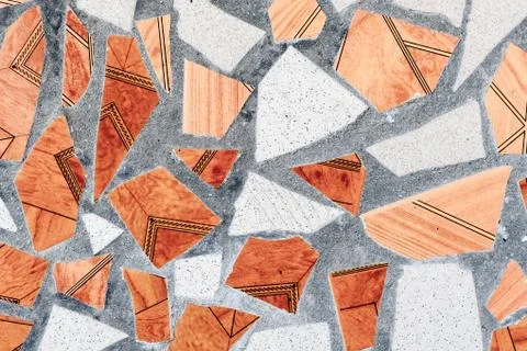Texture of pieces of broken tiles Foto stock