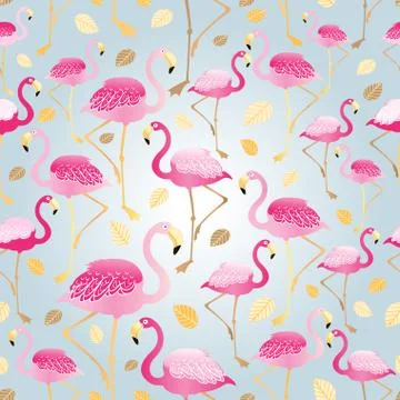 Texture of pink flamingos Stock Illustration
