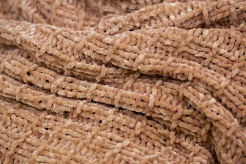 The texture of a pink knitted blanket Stock Photos