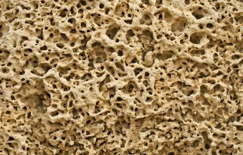 Texture of pitted ancient stone surface. Stock Photos