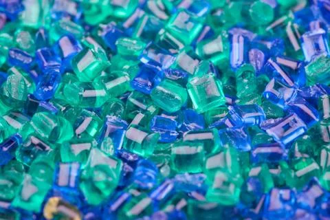 Texture of the plastic granules closeup Stock Photos