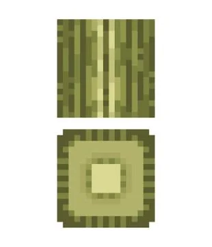 Texture for platformers pixel art vector - green bamboo tree trunk Illustrazione stock