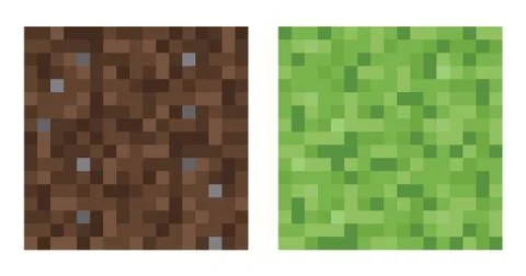 Texture for platformers pixel art vector - mud and bush Stock Illustration