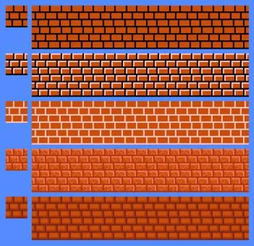 Texture for platformers pixel art vector - brick wall Stock Illustration