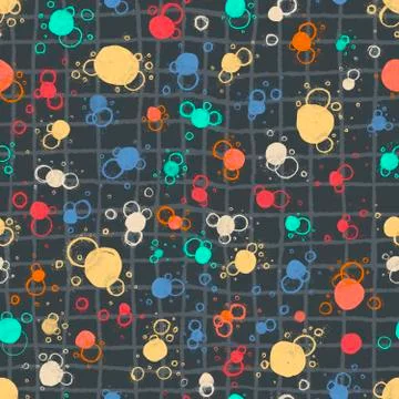 Texture polka dots and circles seamless pattern Stock Illustration