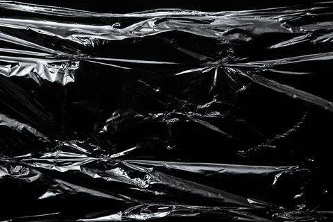 Texture of the polyethylene wrap on black background Stock Photos