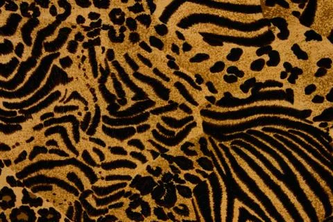 Texture of print fabric striped leopard for background Stock Photos