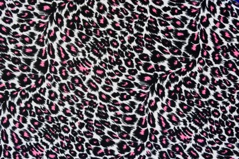 Texture of print fabric stripes leopard for background Stock Photos