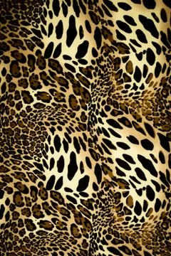 Texture of print fabric stripes leopard for background Stock Photos