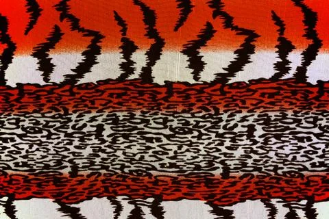 Texture of print fabric stripes leopard Foto stock