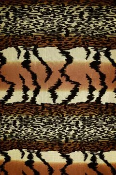 Texture of print fabric stripes leopard for background Stock Photos