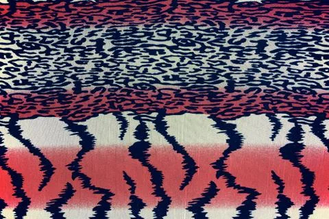 Texture of print fabric stripes leopard for background Stock Photos