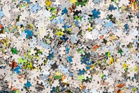 Texture of puzzles closeup.top view Foto stock