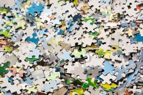 Texture of puzzles closeup.top view Foto stock