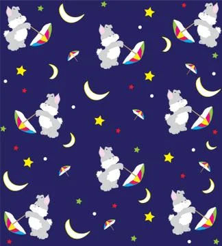 Texture of rabbit with umbrella Illustrazione stock