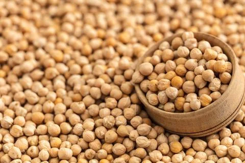 Texture of raw chickpeas close-up Stock Photos