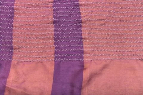 Texture of raw stitched pink silk patchwork scarf Stock-Fotos