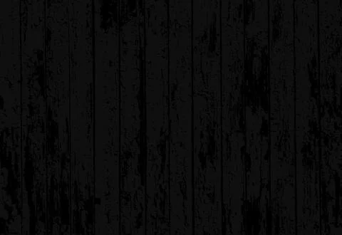 Texture of realistic dark black old painted wooden fence. Vector illustration Stock Illustration
