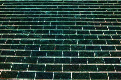 Texture of rectangular paving stones, uneven masonry with defects, green イラスト素材