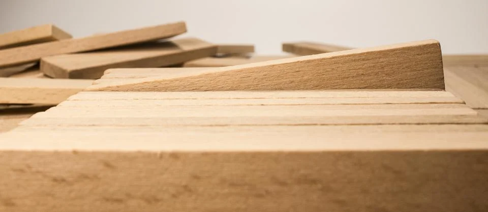 Texture of rectangular wooden bars. floor from boards. Stock Photos