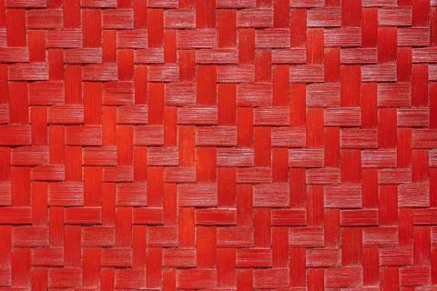 Texture of red bamboo wicker. Stock Photos