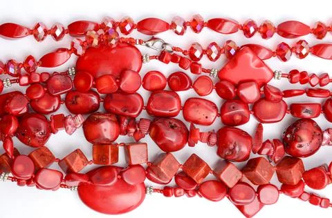 Texture of red beads Stock Photos