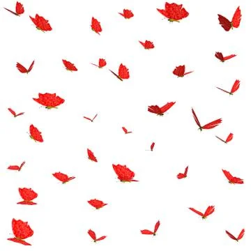 Texture from red butterflies Stock Illustration