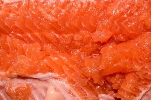 Texture of red fish meat.Background of Trout meat. Stock Photos