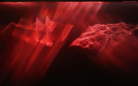 Texture, Red highlights through the stained glass window on the leather seat Stock Photos