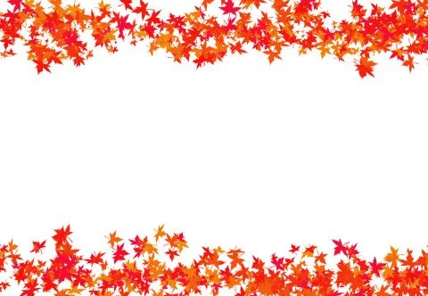 Texture red leaves of a maple woven into a curb frame autumn carina congratul Stock Illustration