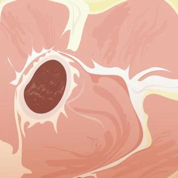 Texture of a red meat with bone. Meat background. Stock Illustration