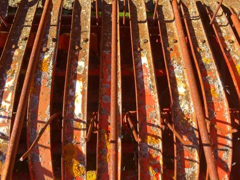 Texture of red metallic bars Stock Photos
