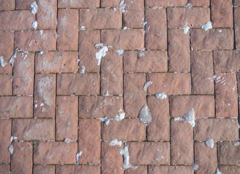 The texture of the red paving slabs in the shape of a rectangle. Stock Photos