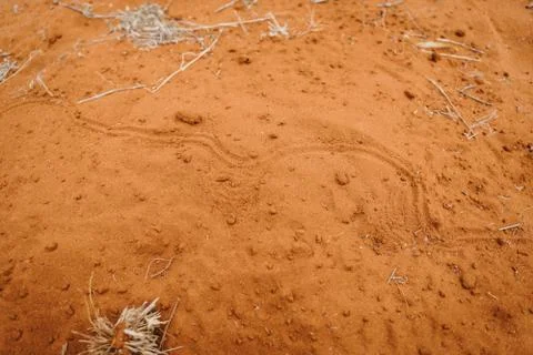 Texture of red sand with structures and small stones Stock Photos