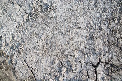 The texture of refractory clay with large cracks.drought and environmental pr Stock Photos