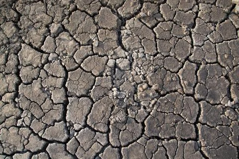 The texture of refractory clay with large cracks.drought and environmental pr Stock Photos