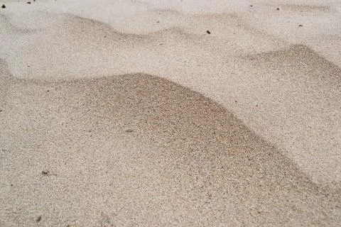 Texture of river sand in close-up. Background of sand. Stock Photos