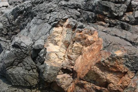 The texture of the rocky cliffs Stock Photos