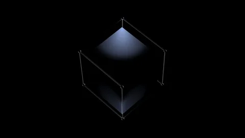 Texture rotation of an abstract cube on a black background. Stock Footage 120759443