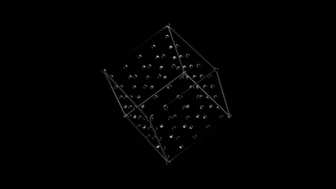 Texture rotation of an abstract cube on a black background. Stock Footage 121065693
