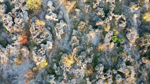 Texture of rough barren terrain - desolate rocky landscape. Stock Footage 165352514