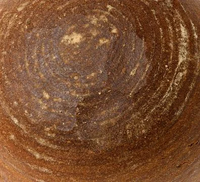 Texture of round rye bread, full frame 스톡 사진