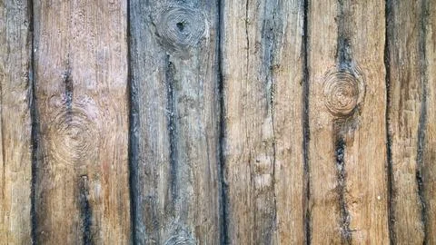 Texture of rustic weathered brown wood planks Stockfoto's