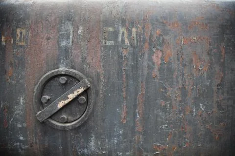 Texture of rusty iron and hatch on it Stock Photos