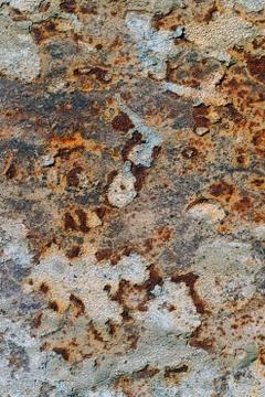 Texture of rusty iron, cracked paint on an old metallic surface, sheet of rus Stock Photos